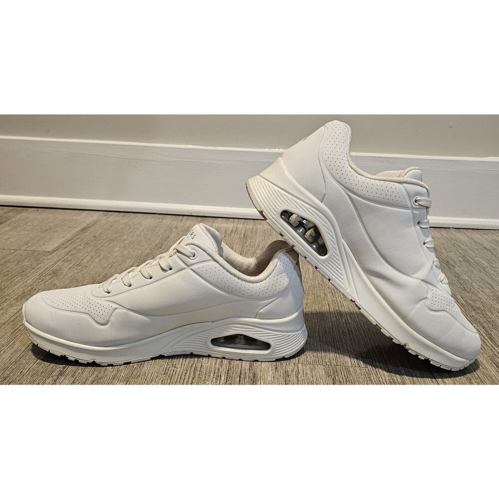 Skechers Uno Stand On Air White Sneakers Women's Size 9 Style 73690-W - Picture 6 of 13